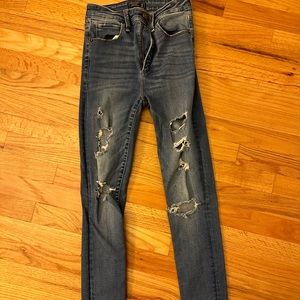 Blue Distressed Skinny Jeans